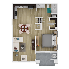 1 Bedroom 1 Bathroom 7871-102 floor plan